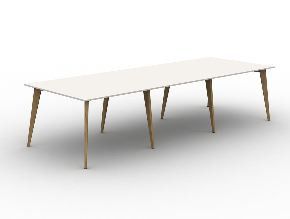 Pyramid 8 Seater Desk Pod With Wooden Legs Mobili Pyramid 6 Seater High Desk With Wooden
