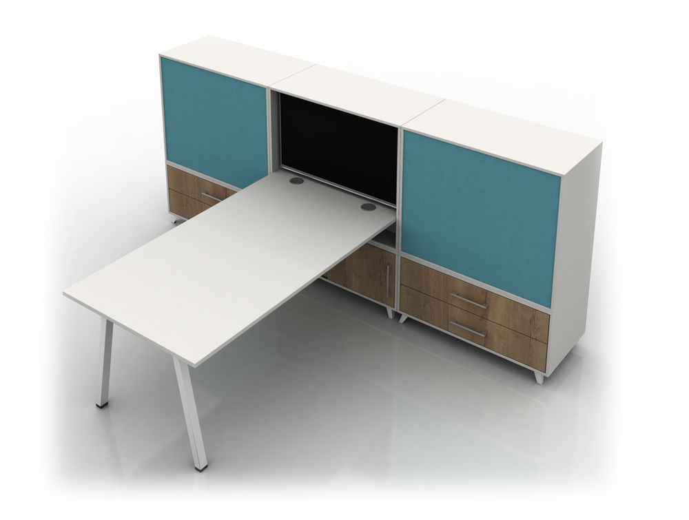 Box Solo Straight Desk With Storage
