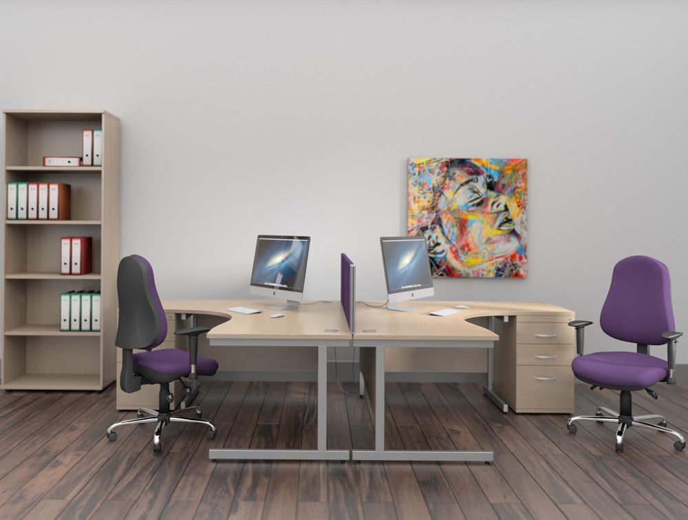 Ashford Cantilever Leg Radial Desk In White