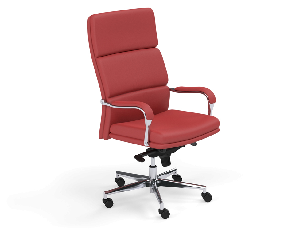 Denver Executive Office Chair With Padded Arms In Red Denver High Back Executive Chair In L090 Red