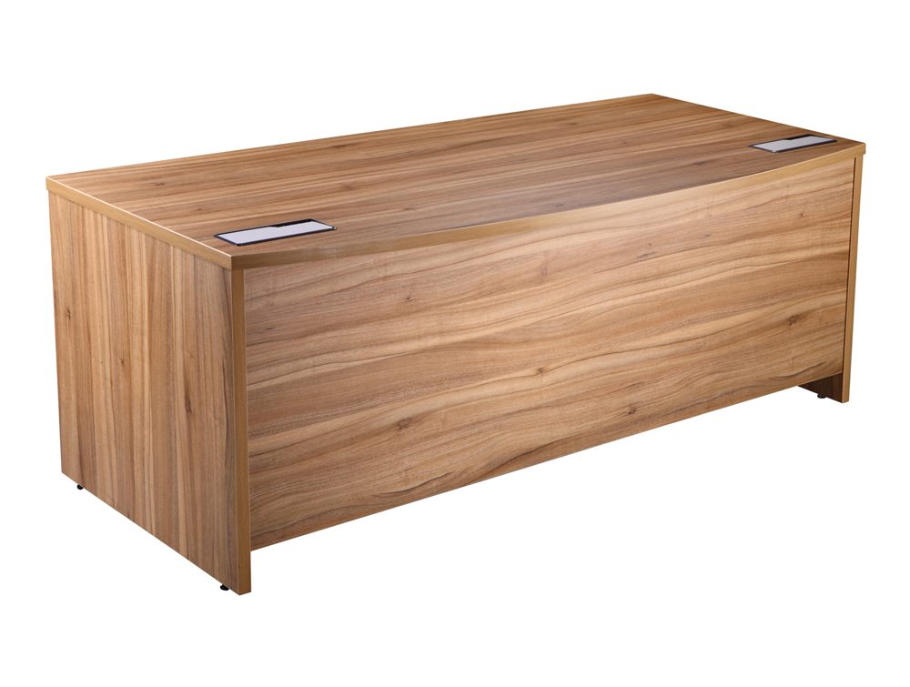 Elite Executive Desk With Bow Front In Black Walnut