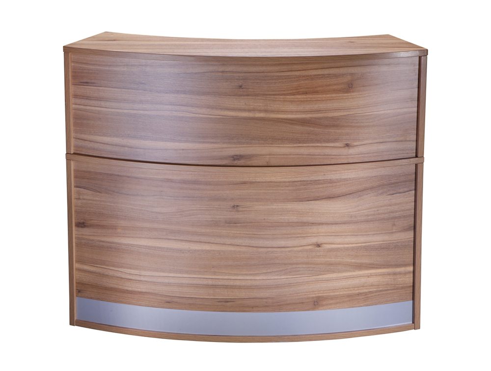 Elite 2 Section Semi Circle Reception Unit In Black Walnut Semi Circle Reception Unit In Walnut Elite Table Full Height Radius American Black