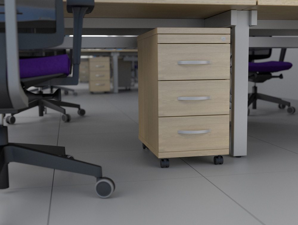 Kito 4 Drawer Filing Cabinet In Oak Kito Mobile Pedestal In Beech Under Desk Pedesal 3 Drawer Storage