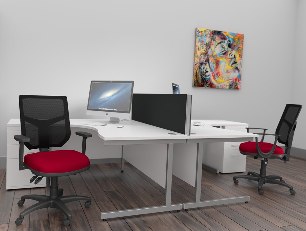 Oa Mesh Back Task Operator Cantilever Chair In Red