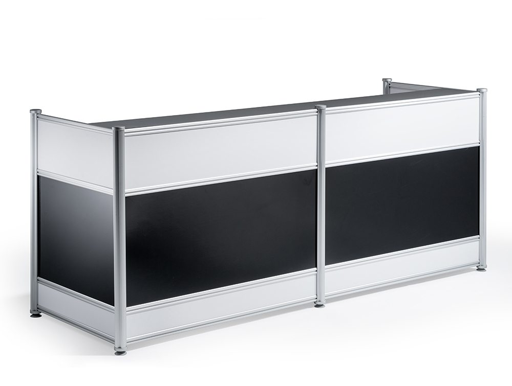 Dynamo High Gloss 2 Seater Reception Unit With Storage In Black Reception Desk High Gloss Black Featured Image